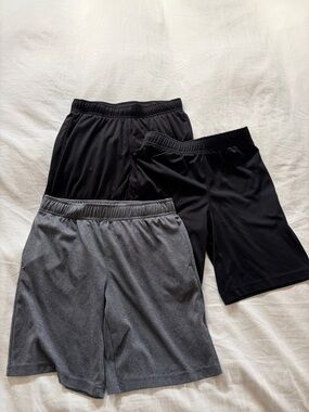 Old Navy 3-Pack Boys Active Shorts - Black & Gray